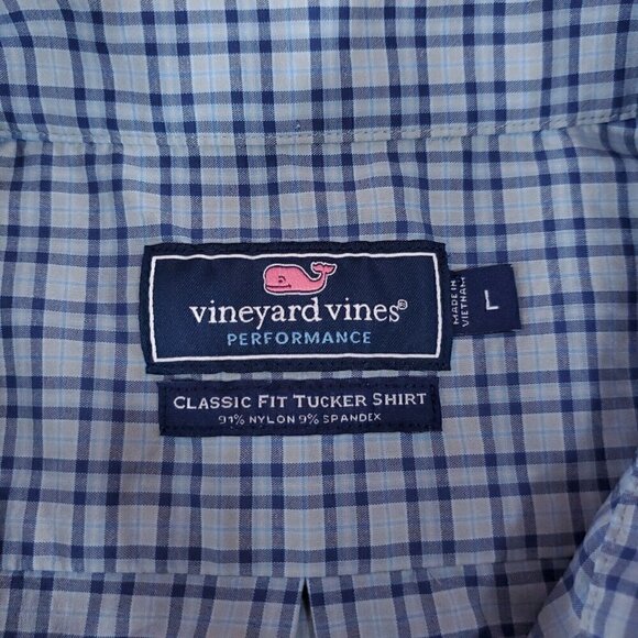 Vineyard Vines Performance Mens Large Classic Fit Tucker Shirt Blue Button Down - Picture 4 of 10